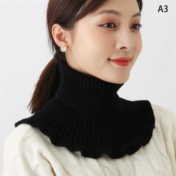 Varm stickad krage ylle dam turtleneck stickad False Col A3