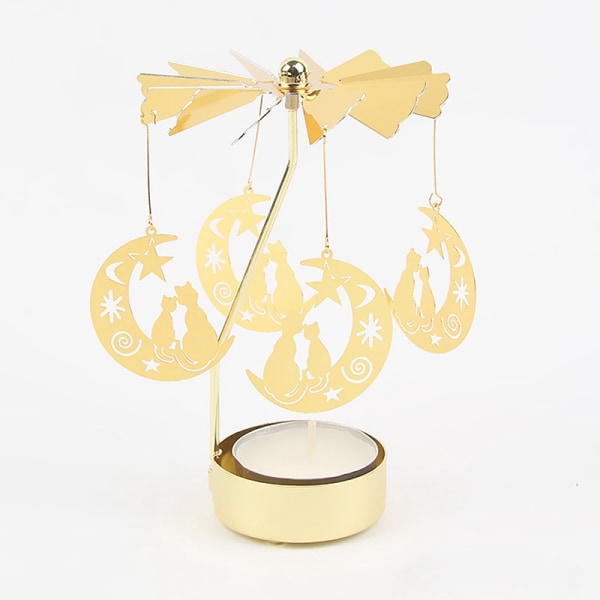 Julelysestaker Romantisk Spinning Carrousel Tea Light Xm Joy cedar