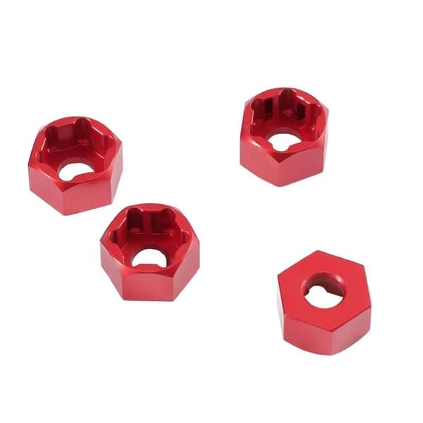 4st 5mm till 7mm Hex Hjulnavsadaptrar Konvertering för Axial SCX Red