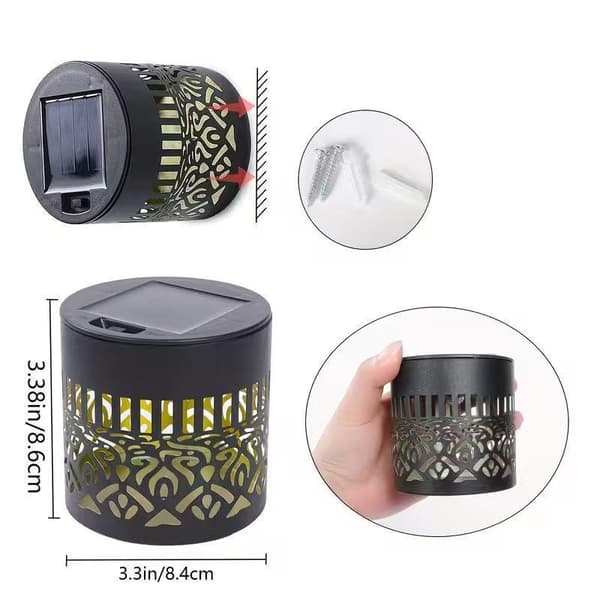 4 stk. dekorativt solcelle-mandala-lys, solcelledrevet udendørs dæk changeable 2pcs