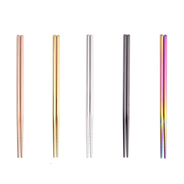 1 par pinner Sklisikker rustfritt stål Gjenbrukbar metallpinne Multicolor