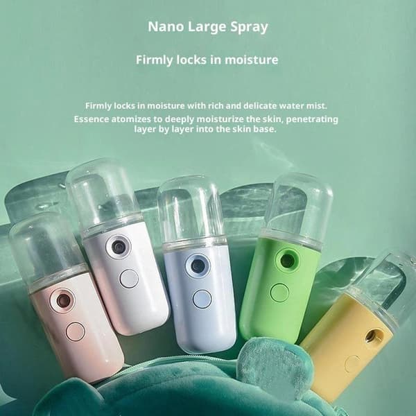 1 sæt Nano Mist Ansigtsforstøver Luftfugter USB Genopladelig Nebu Blue