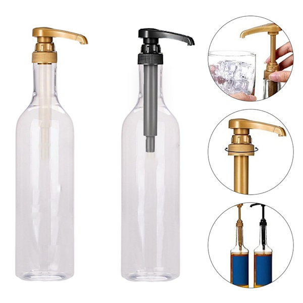 750ml Kaffe Sirup Dispenser Multifunksjonell Honning Saus Ketchup Gold