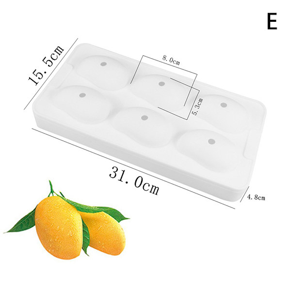 3D silikon bakeformer for kaker, mango silikonform for baking E