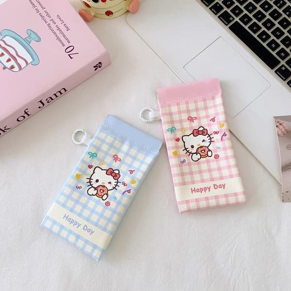 Kawaii Brilleveske e Tegneserie Elastisk Veske Bærbare Solbriller A4