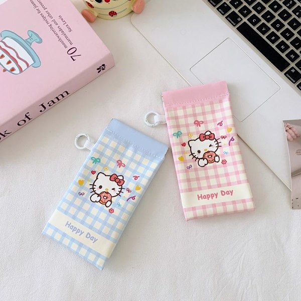 Kawaii Glasögonväska e Tecknad Elastisk Påse Bärbara Solglasögon A4
