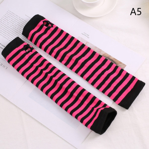 Nytt armdeksel med lang hanske Klassisk rosa svart og hvit stripet F A5