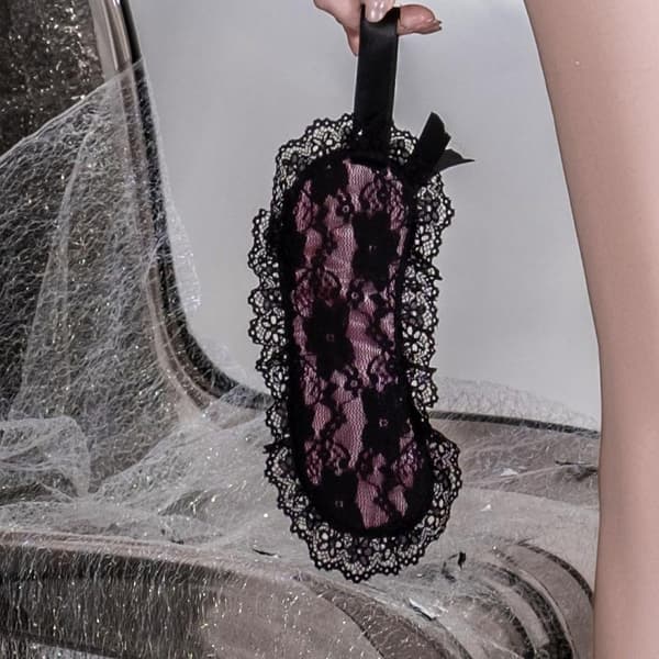 Mode Sex Spets Ögonmask Ögonbindel Patch Ögonskydd Justerbar Black