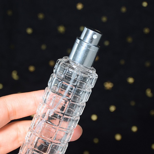 30ml glas tykbundscylinder Spray parfumeflaske tom Silver