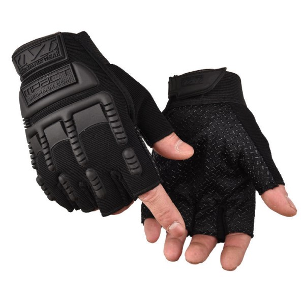 1 Pari Summer Fingerless Tactical Gloves Military Miesten Naiset Black
