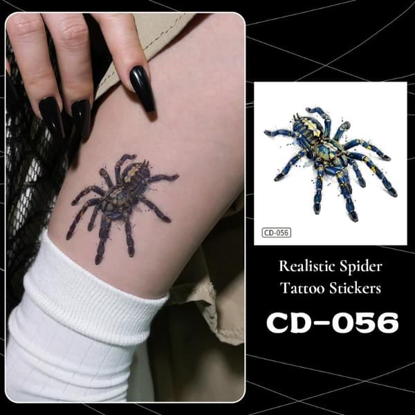 5 stk midlertidige klistremerker for Halloween kroppsdekor Edderkopp A6