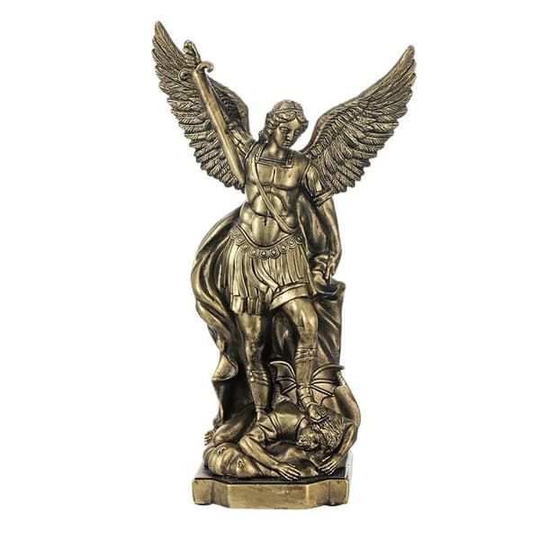 St. Michael Staty för Hemskydd Katolsk Helgon Skulptur S
