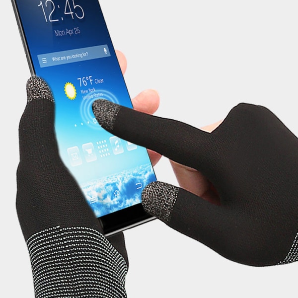 To-finger Gaming Finger Sleeves Anti-skli berøringshansker For Mo Black