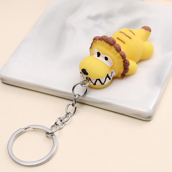 e Cartoon Fun Lion Alligator Dog Animal Keychain Fashion Bag Fu A2