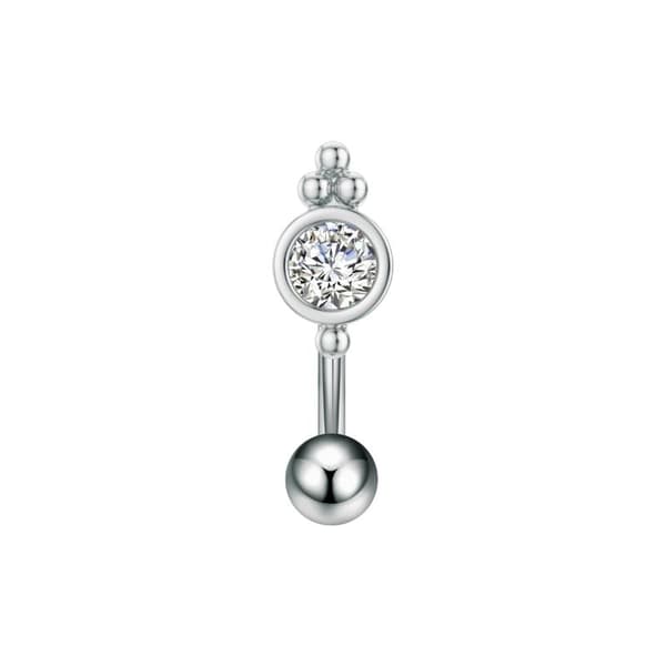 Mode Navlering Ornament Zircon Blomst Navlepiercing Krop A3