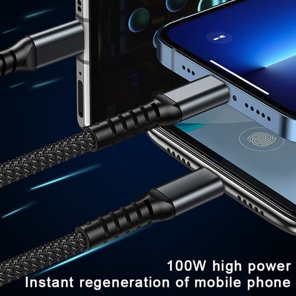 3-i-1 100W 5A snabbladdning USB till typ-C mikrosnabbladdare C