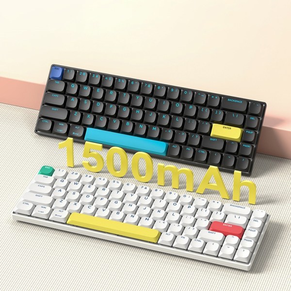 Short Axis Bluetooth Wireless Mechanical Keyboard For For bok White-Red Switch