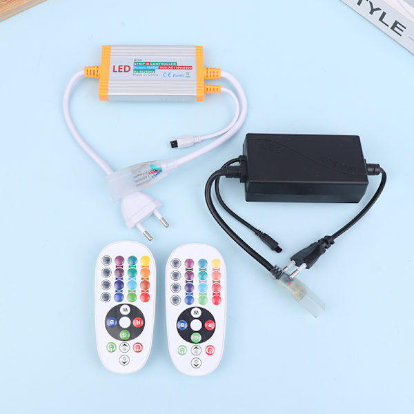 1 stk. 220V EU COB LED Strip lysdæmper manuel controller med 50/100M D