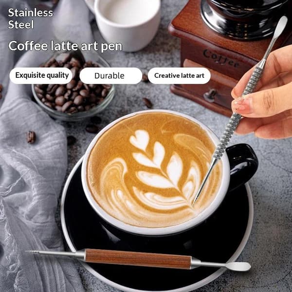 Kaffe Latte Art Utsøkt Profesjonell Heklenål Utskåret Fl Rose Gold