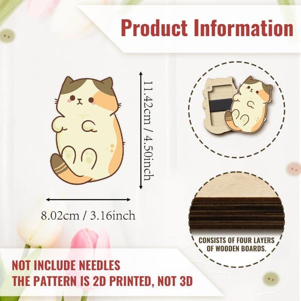 e Kat Træ Opbevaringsboks Magnetisk Synålsholder Organizer A5