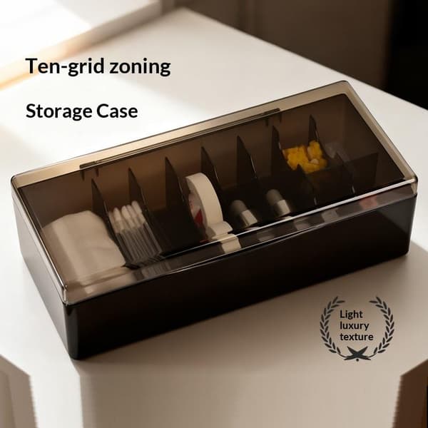 10 Gitre Negle- og Vippeextensions Opbevaringsboks Klare Vippeforsyninger White