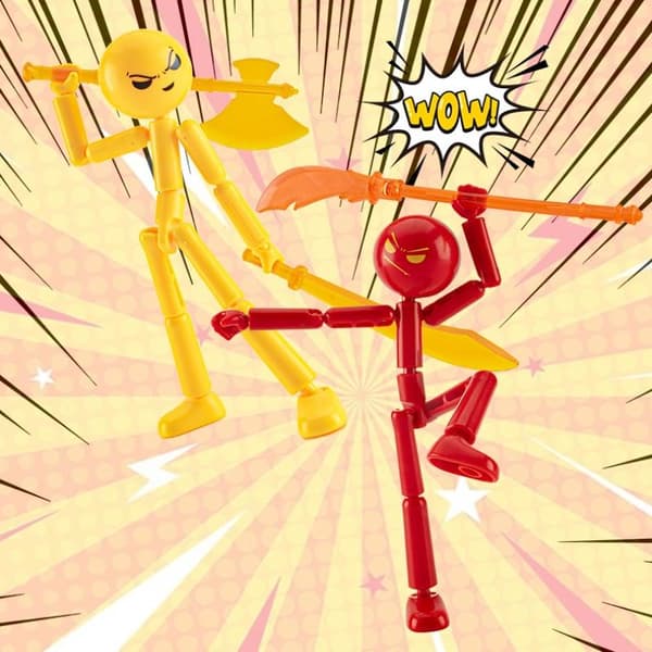 1 set rörlig 3D-utskriven skyltdocka, flerledad stickman-leksak A2
