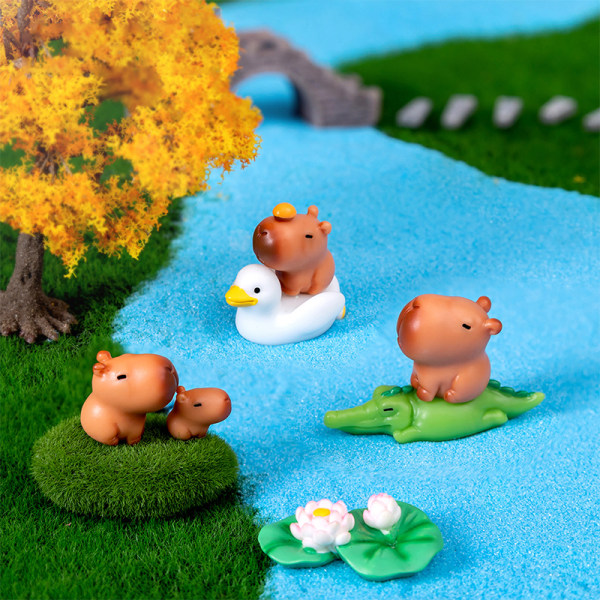 Miniature Capybara Model Figur Desktop Have Landskab Orna 4