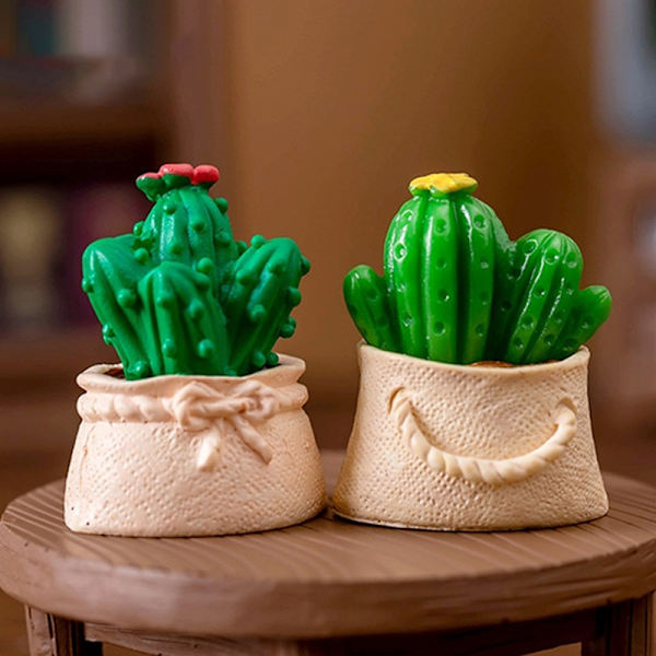 Mini Cactus Ornament Succulent Potted s Dollhouse Micro Landsc C
