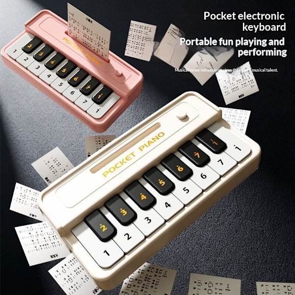 1 sett bærbart 15-tasters digitalt keyboard for barn Mini elektronisk A4