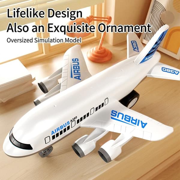 37CM Tröghetsleksaksflygplan med realistisk simulerad design perfekt blue