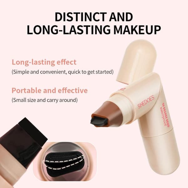 2 i 1 roterande eyelinerstämpel slät vattentät långvarig S Black