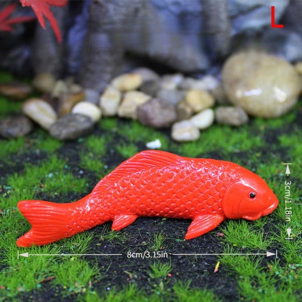Present Tecknad Mini Koi Fisk Prydnad Harts Hantverk e Karp Figur L A5