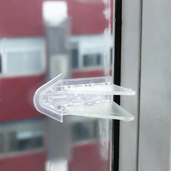 Skjutdörrsfönsterskydd Lås Barnlås Säkerhetsfjäril Transparent