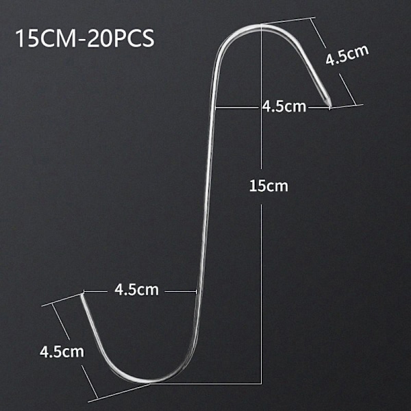 20 STK S-formet kødkrog Heavy Duty Slagter Hoo i rustfrit stål 15cm