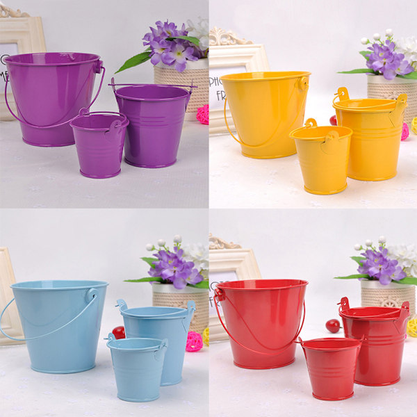 Mini metalliske fargerike bøttegodteritønner bryllupsfest favoriserer Multi-color L