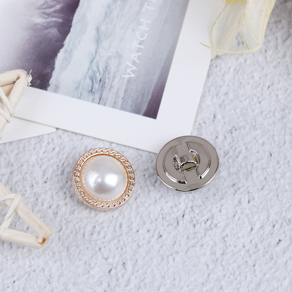 10 stk perleknapper i metall med skaft for sying, scrapbooking og DIY-håndverk Gold