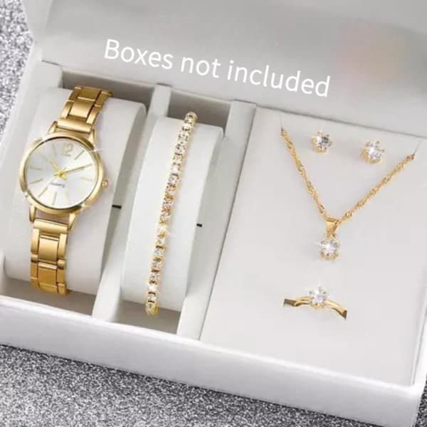 6 STK/Sæt Dameur Mode Rhinestone Quartz Ur Smykker A2