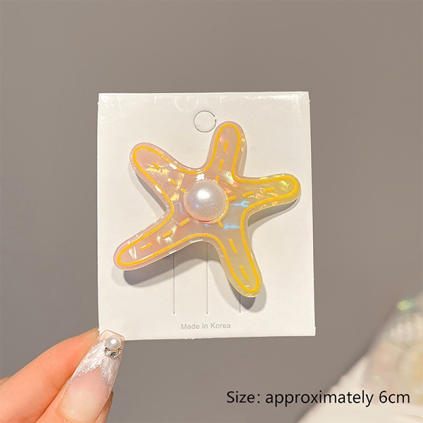 n Style e Starfish Shell Hårnål Pearl Hair Clip Sweet Colorful A4