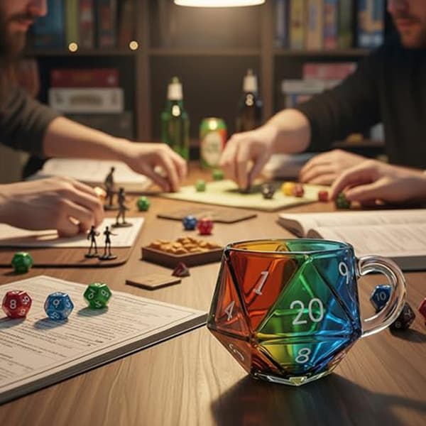 Regnbue D20 Terning Krus Polyedrisk Terning Kaffekopp Med Håndtak Gam