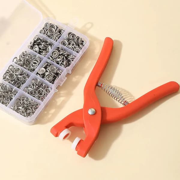 Sets Snap Fasteners Kit Tool Metal Snap Buttons Rings with Fast Set A