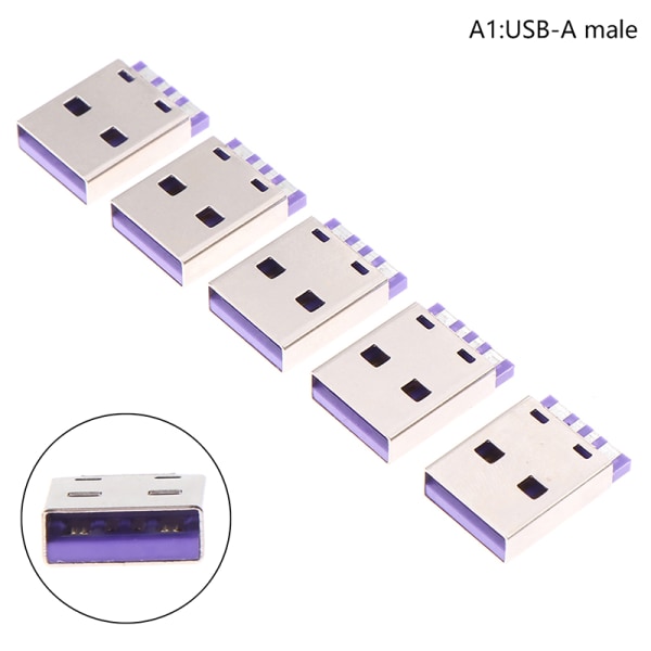 5 kpl USB 3.1 Type C -liittimen juotosjohto- ja kaapelitukipiirilevy USB-A Male