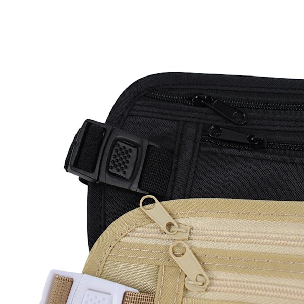 Invisible Travel Waist Packs -pussi Passport Money -vyölaukulle Black