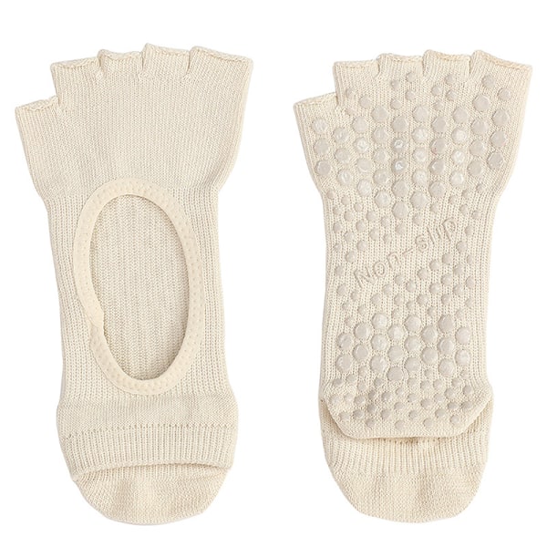 Kvinnor Halvtå Balett Yogastrumpor Halkfri Peep Toe Anti-Slip Pi A3