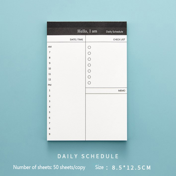 Daglig Ukentlig Planlegger Agenda Notatbok Rivbar Memo To Do List daily scjedule