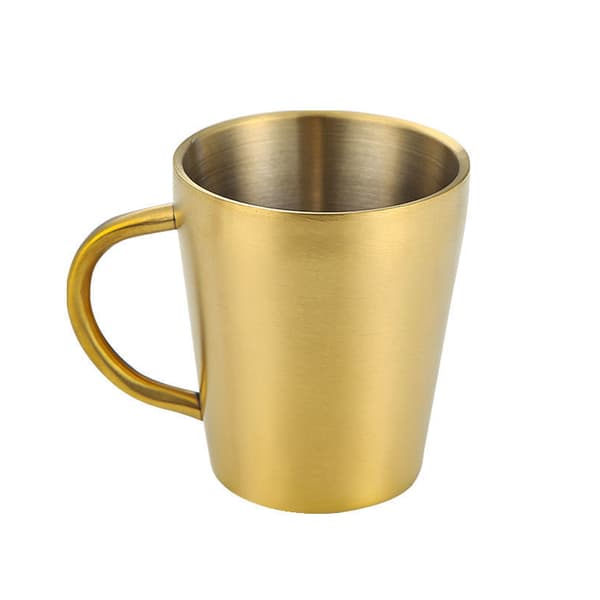 300 ml dubbellagers vattenkopp för hemmatsdrycker, rostfritt Rose Gold