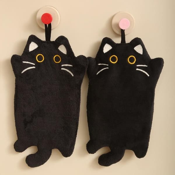 1 st/2 st tecknad katt handduk förtjockad absorberande kök He 1pc