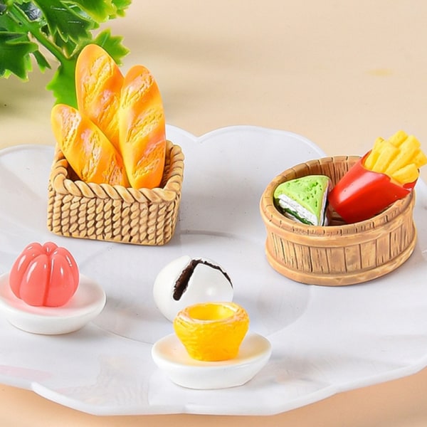 1:12 Dukkehus Miniatyrkake Brød Egg Terte Tekannebrett Breakf A2 4Pcs