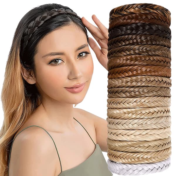 Fishbone Braid Lazy Wig Twist Braid Pandebånd Bohemia Dame Hår Dark brown 1.8cm