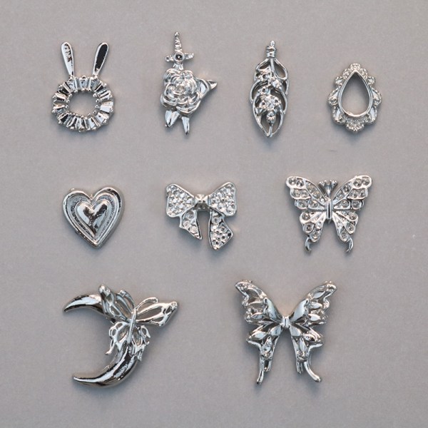 5 Stk Nail Diamond Butterfly Nail Art Decor Rose Love Heart Diam A4