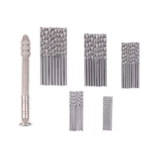 50 st precisionsstiftstäd hobbyborr med modellvridhandborr Silver